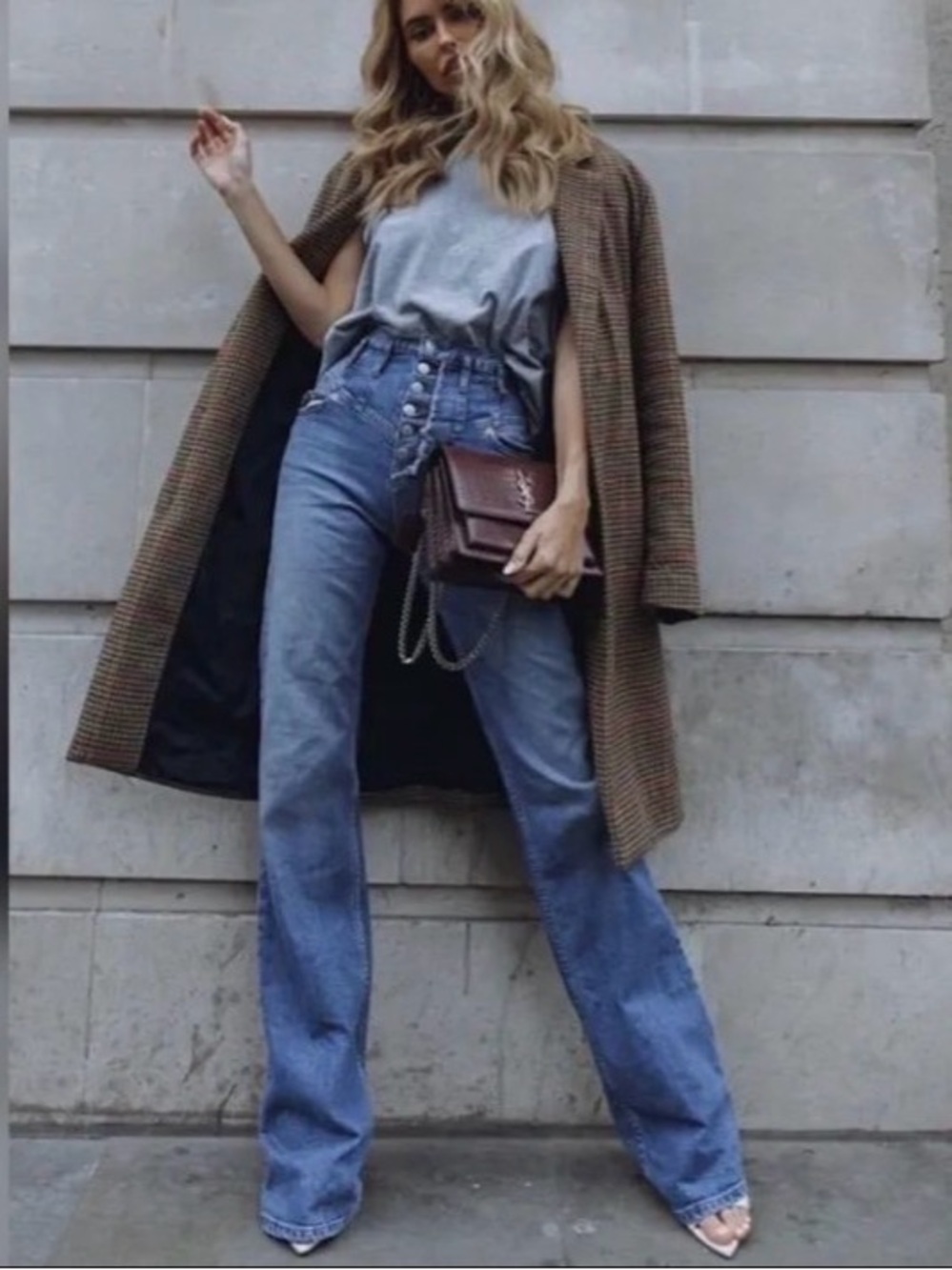 Marissa Webb Light Blue Flare Jeans from her spring 2019 collection